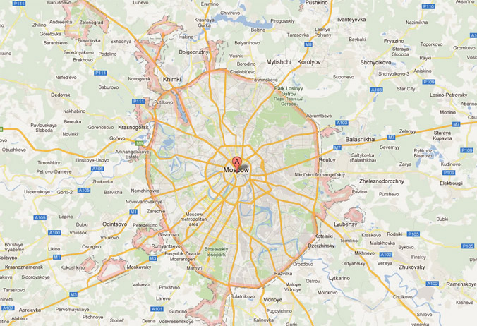 The map of Moscow